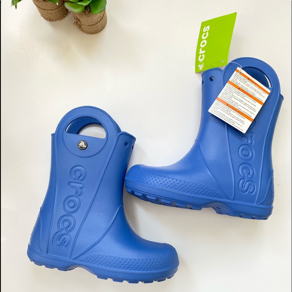 Crocs Kids Handle It Rain Boot sea blue Sz jr 2 - Picture 4 of 8